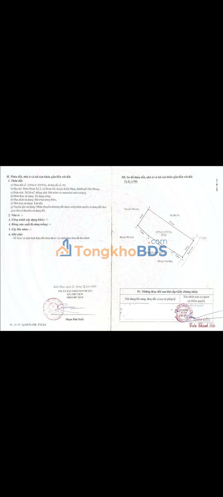 Đất nền Thôn Đoạn Xá 2 Kiến Thuỵ 262m² giá 7 tỷ - Đường to ô tô