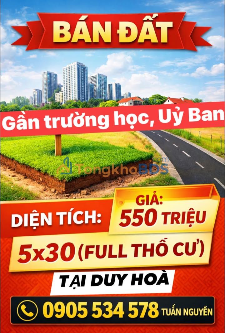 Đất thổ cư Duy Hòa Duy Xuyên 150m² 550 triệu - Sổ đỏ