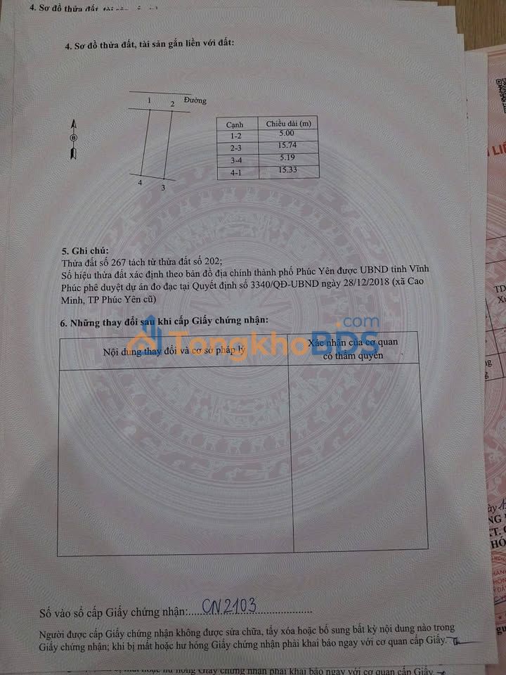 Đất Xuân Hòa Phúc Yên 79m² 1,2 tỷ - Ô tô vào đất