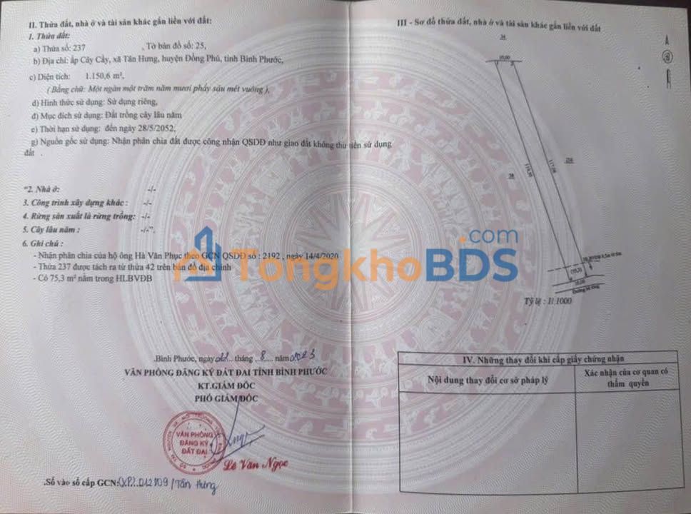 Đất nền DT753 Đồng Phú 1000m² 290 triệu - Sổ đỏ chính chủ