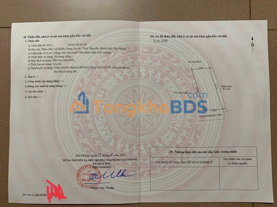 Đất nền Kênh Giang - Thủy Nguyên 61m² 500 triệu - Sổ đỏ chính chủ