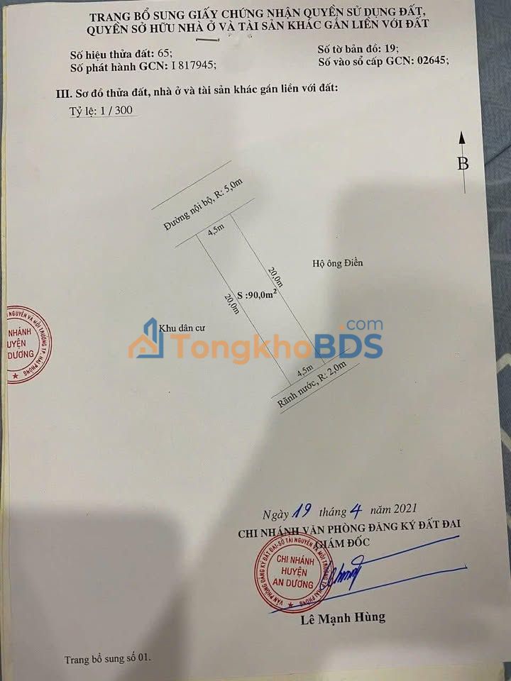 Đất An Trang An Đồng 90m² 2,6 tỷ – Sổ đỏ chính chủ