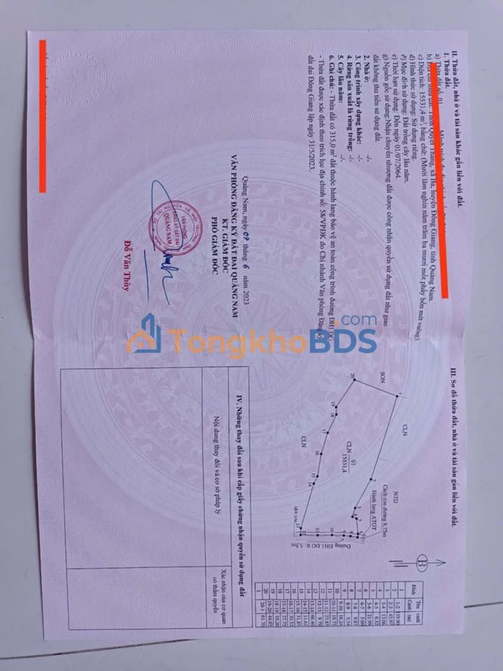 Đất nền Xã Ba Đông Giang 15.000m² - Xây dựng tự do