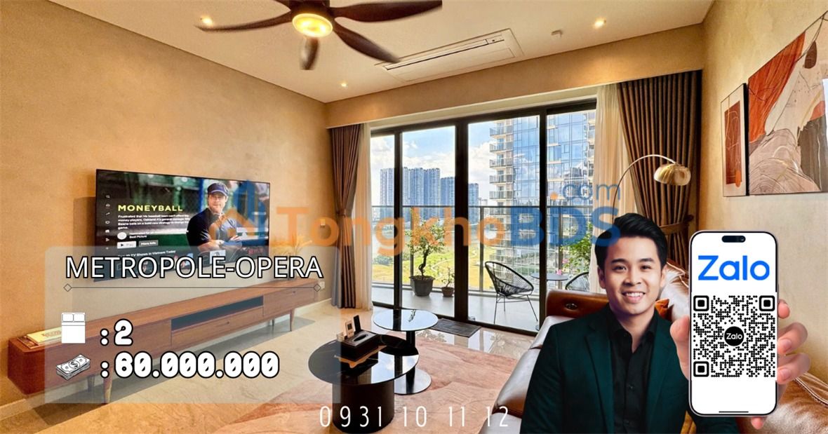 Apartment Opera Metropole Q1 80m² 60 triệu - View đẹp