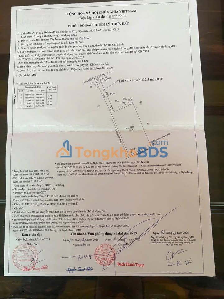 Đất nền An Điền Bến Cát 3.333m² 6.666 tỷ - Sổ đỏ chính chủ