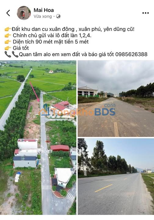 Đất nền Xuân Phú Bắc Giang 90m² - Sổ đỏ chính chủ