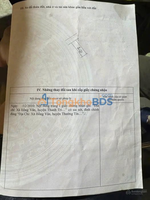 Nhà Hồng Vân Thường Tín 60m² 4 tỷ - Ô tô vào tận nhà