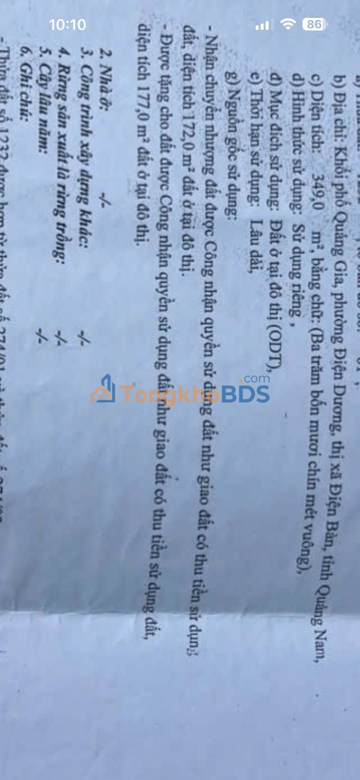 Đất nền Điện Dương 350m² 3 tỷ - Tiềm năng tăng giá