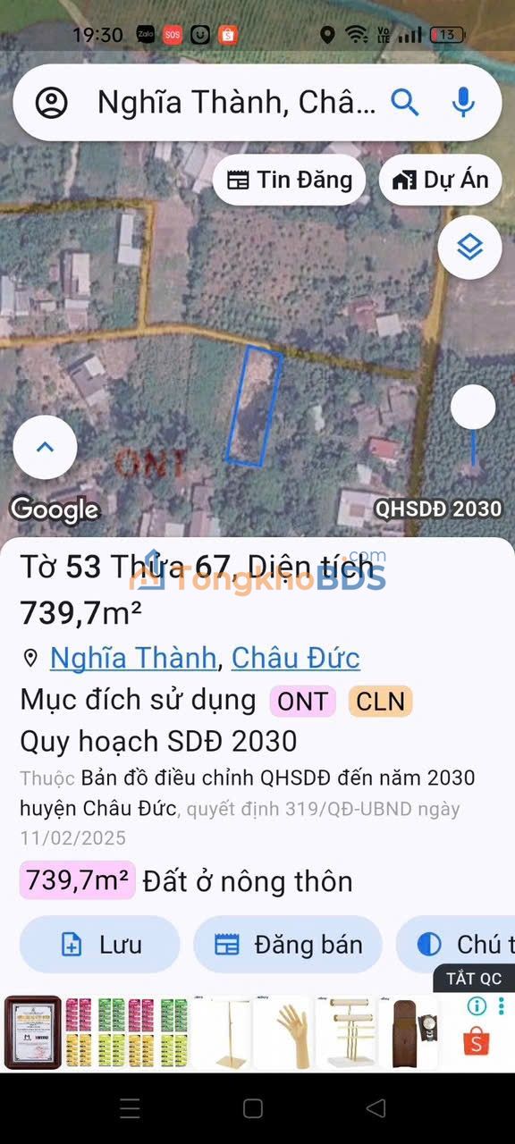 Đất nền Nghĩa Thành 740m² 2,5 tỷ - Đầu tư dài hạn