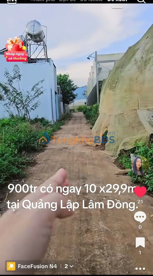 Đất nền Quảng Lập Đơn Dương 300m² 890 triệu - Đất thổ cư 100%