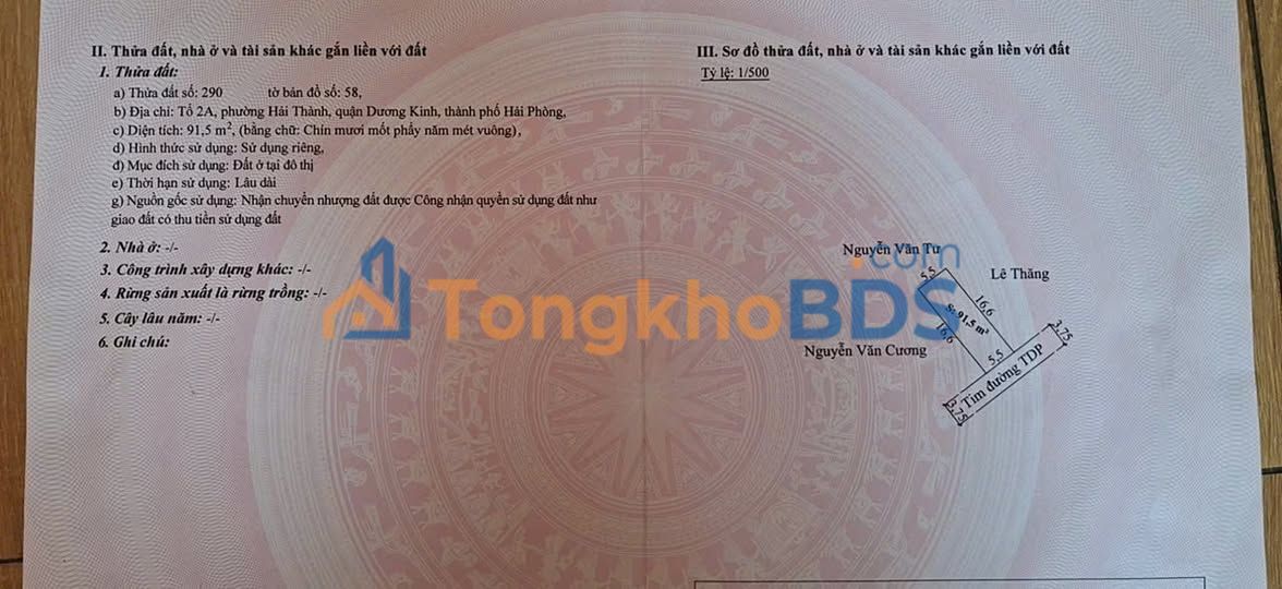 Đất Hải Thành 2, Dương Kinh 92m² 3,0x tỷ - Tiềm năng tăng giá