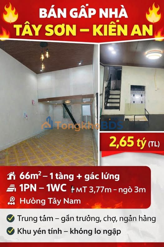 Nhà riêng Kiến An 66m² giá 2,65 tỷ - Chính chủ bán