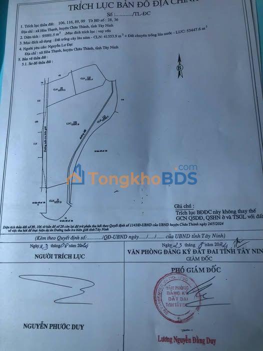 Đất cao su Hòa Thạnh Châu Thành Tây Ninh 100.000m² 10 tỷ - Đường to ô tô