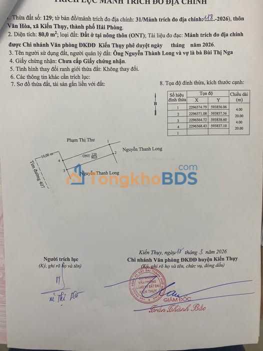 Đất nền Huyện lộ 407 Hữu Bằng 80m² giá 2.5 tỷ - Đường to ô tô