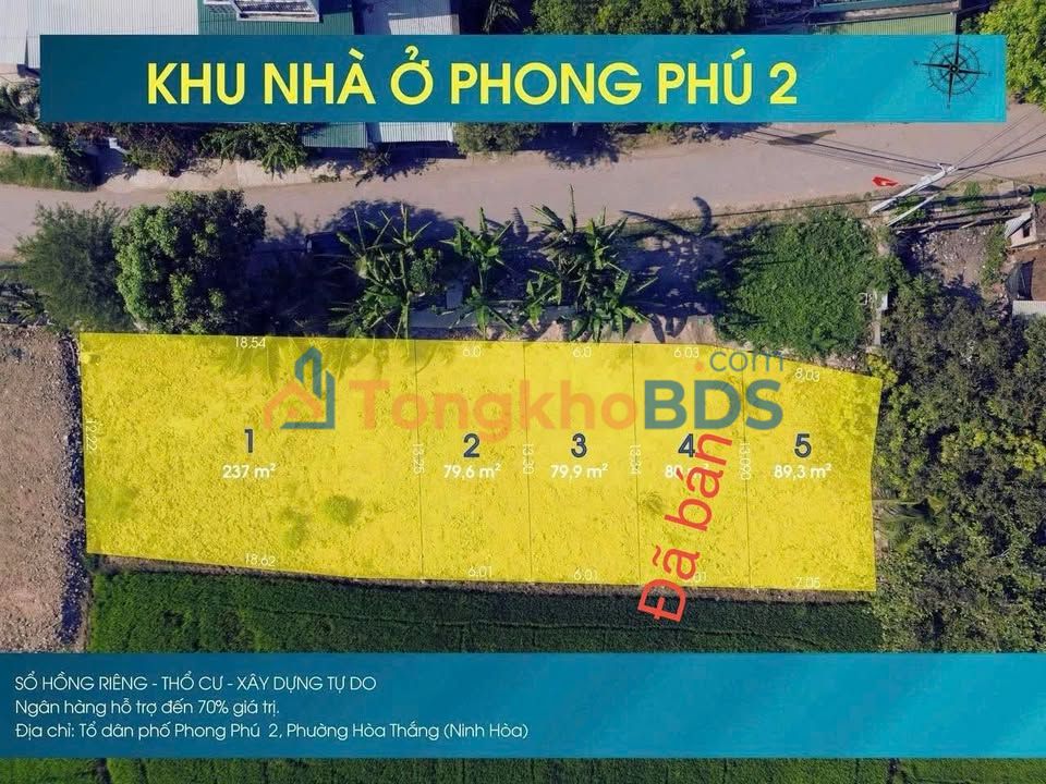 Đất nền Hồ Tùng Mậu Ninh Hòa 80m² giá dưới 600 triệu - Sổ đỏ chính chủ