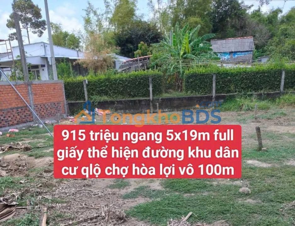 Đất nền Hòa Lợi Trà Vinh 95m² 195 triệu - Sổ đỏ chính chủ