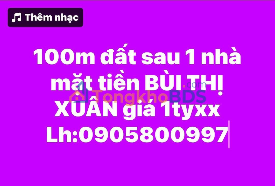 Đất nền Bùi Thị Xuân Huế 100m² 1 tỷ - Sổ đỏ chính chủ