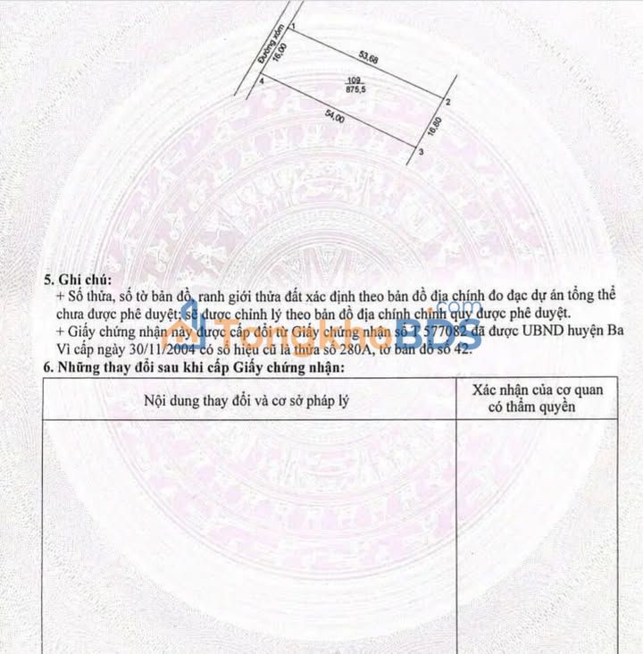 Đất Suối Hai Ba Vì 875m² giá 5 tỷ - Sổ đỏ chính chủ