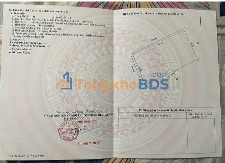 Đất Chư Sê Gia Lai 2.160m² giá 2 tỷ - Sổ đỏ chính chủ