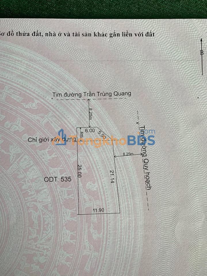 Đất nền Trần Trùng Quang Quảng Điền 266m² 2.125 tỷ - Đường to ô tô