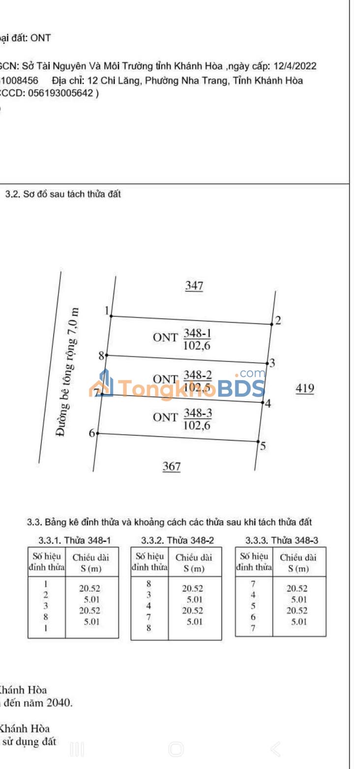 Đất nền Suối Hiệp Diên Khánh 102m² 530tr - Sổ đỏ chính chủ