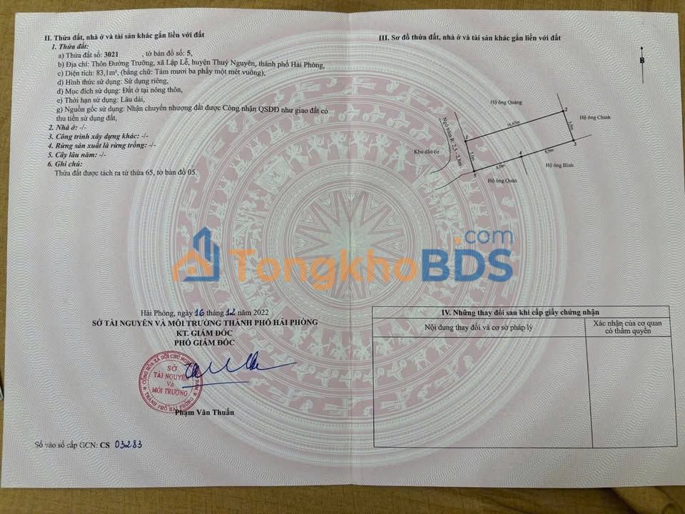 Đất nền Lập Lễ 83m² 1 tỷ - Sổ đỏ chính chủ