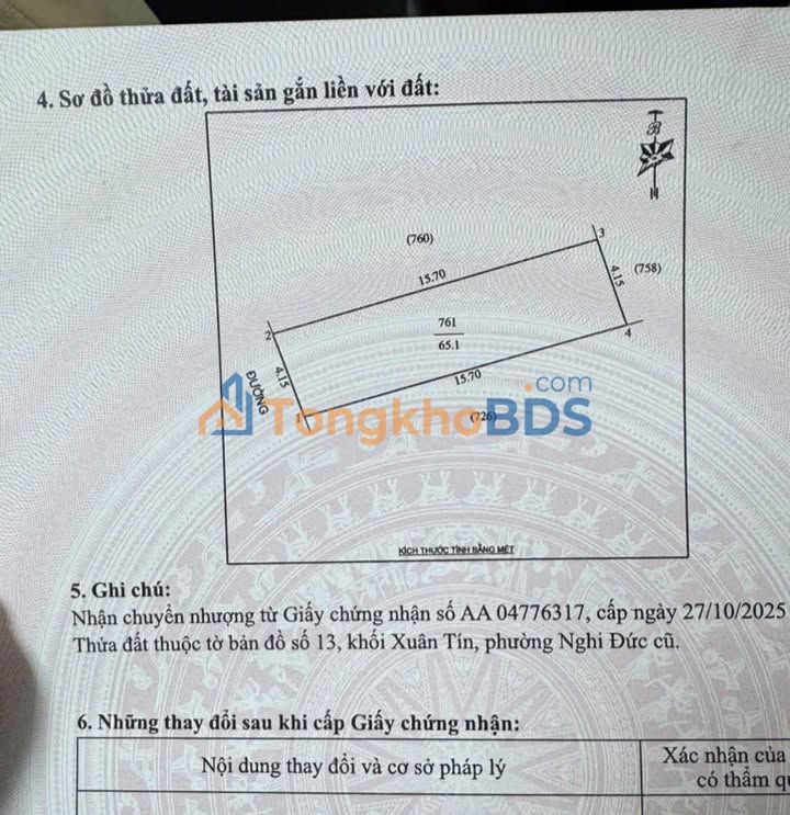 Đất nền Nghi Đức Vinh 65m² giá thỏa thuận - Sổ đỏ chính chủ