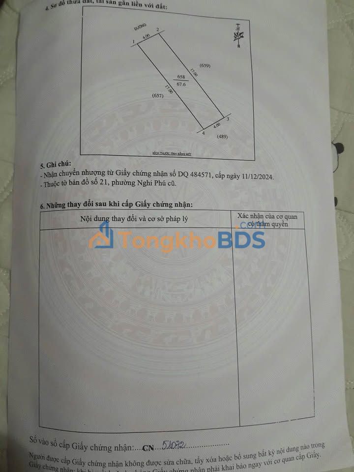 Đất nền Nghi Phú Vinh 67,6m² - Sổ đỏ chính chủ