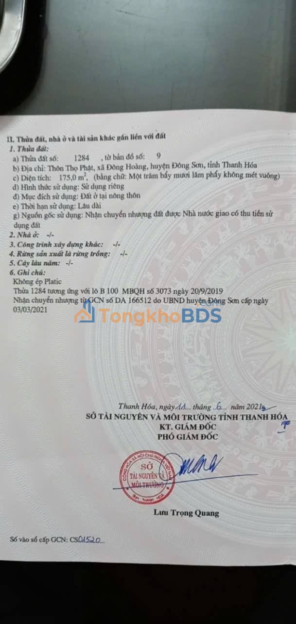 Đất nền Đông Hoàng 175m² 1 tỷ - Tiềm năng tăng giá