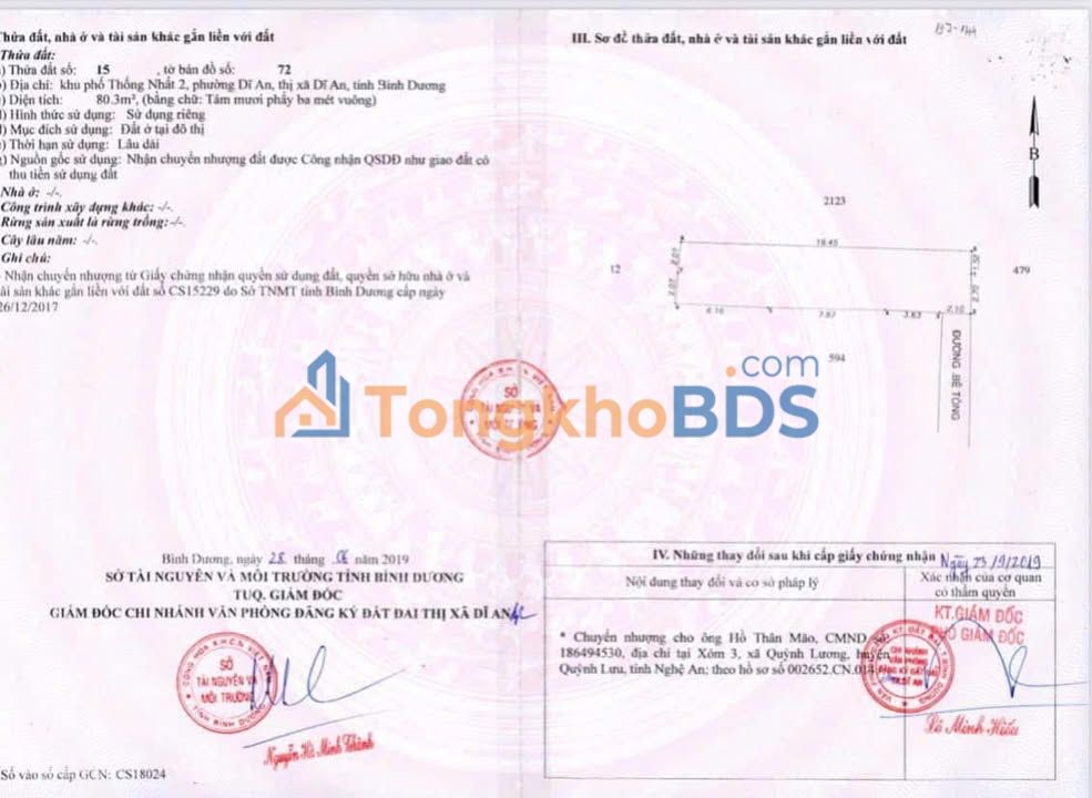 Đất nền Dĩ An Thống Nhất 2 80m² 2.39 tỷ - Đất thổ cư 100% sẵn xây