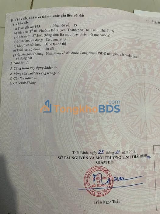 Bán gấp đất Tổ 4 Bồ Xuyên, Thái Bình 37m² - Sổ đỏ sẵn sàng