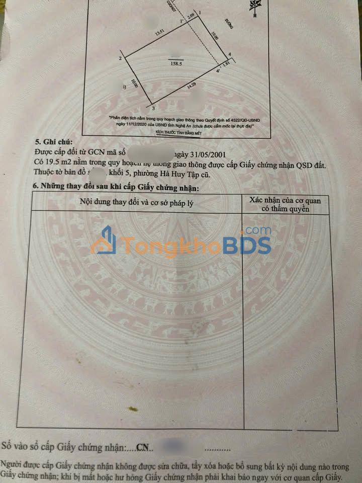 Nhà 2 tầng Trần Quốc Toản Vinh 158m² chính chủ bán