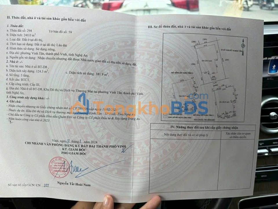 Townhouse Vinh Haritage Hoang Yen 240m² 13 ty - Mat tien KD