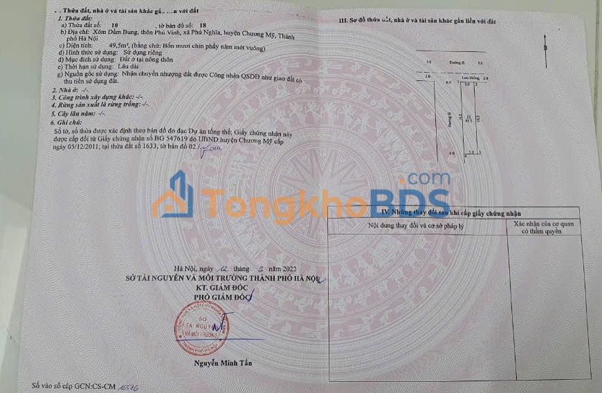 Đất nền Phú Nghĩa Chương Mỹ 49.5m² nhỉnh tỷ - Sổ đỏ chính chủ