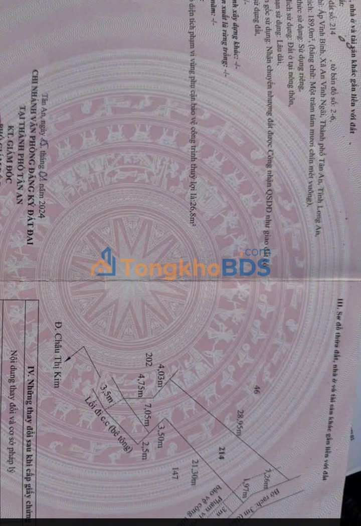 Đất Tân An Thủ Dầu Một 180m² 950 triệu - Sổ đỏ chính chủ