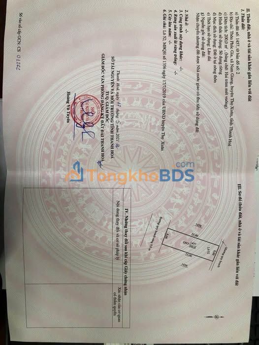 Đất nền Nam Giang Thọ Xuân 200m² giá thỏa thuận - Đường to ô tô