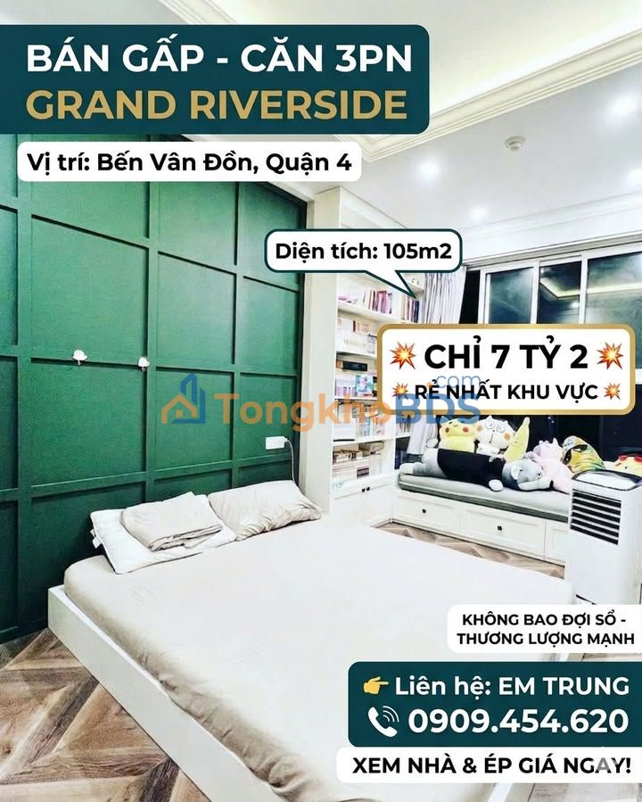 Căn hộ Grand Riverside Q4 105m² 7.2 tỷ - View đẹp