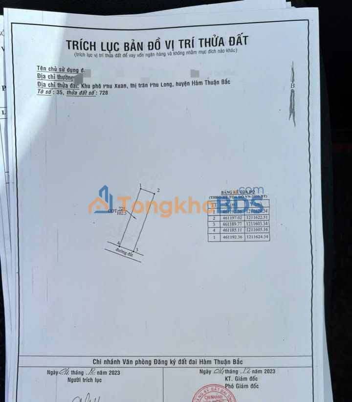 Đất thổ cư Phú Long, Hàm Thuận Bắc 103m² 419 triệu - Giá tốt hiếm có