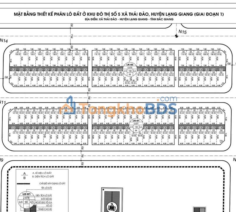Đất nền KĐT số 5 Tân Dĩnh 90m² 3 tỷ - Đường to ô tô