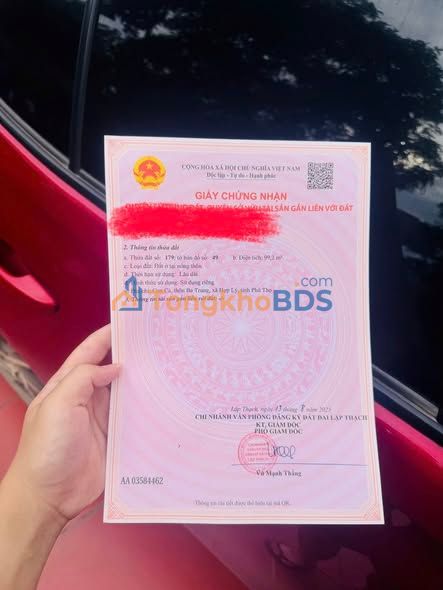 Đất Thọ Văn Tam Nông 100m² 1,6 tỷ - Sổ đỏ chính chủ