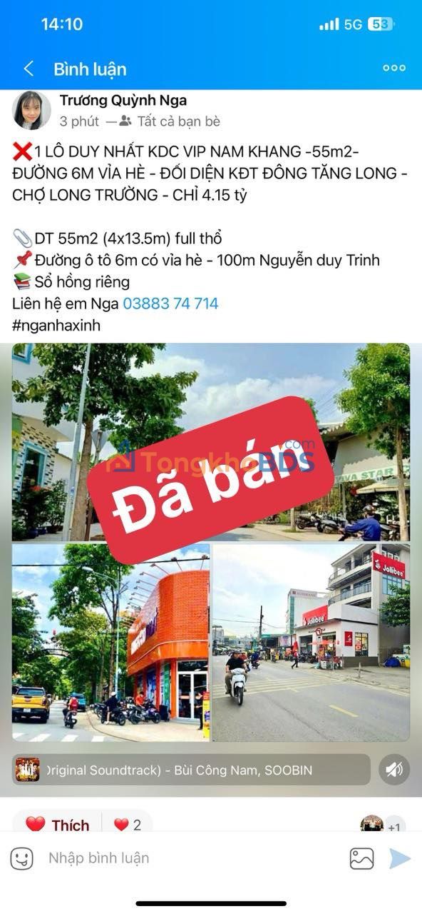 Đất Nguyễn Duy Trinh Thủ Đức 101m² 4 tỷ - Sổ đỏ chính chủ