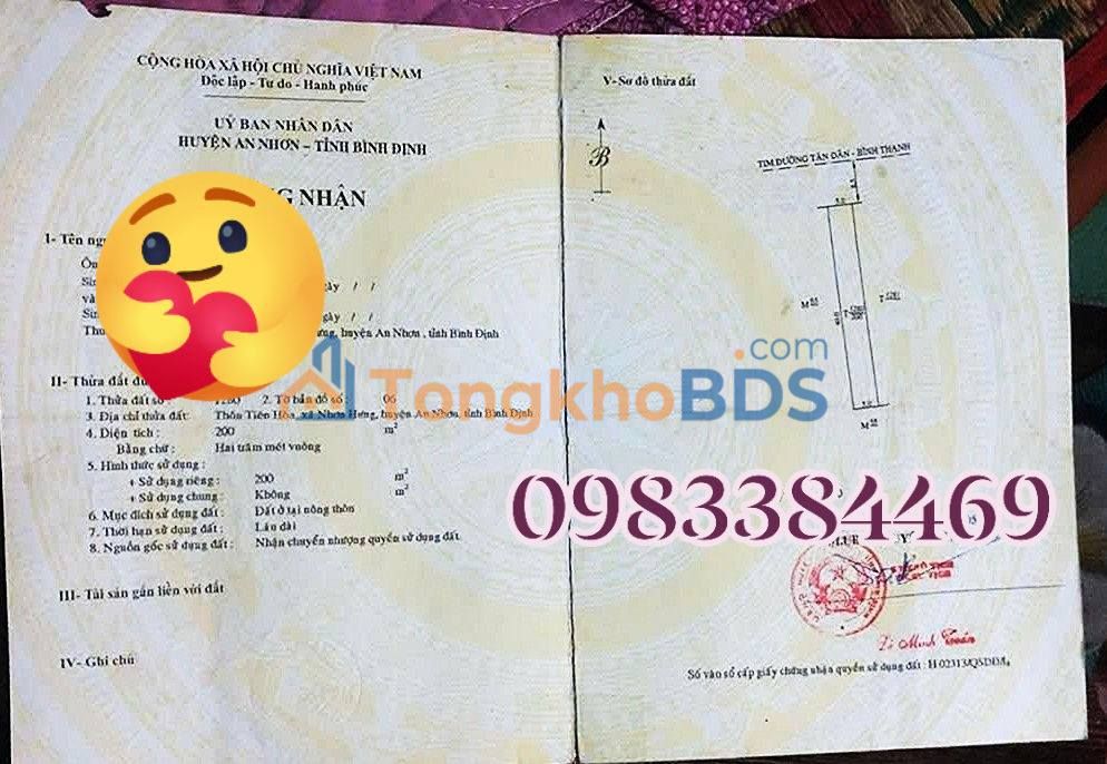 Đất Nguyễn Du Nhơn Hưng 200m² 1,19 tỷ - Sổ đỏ chính chủ