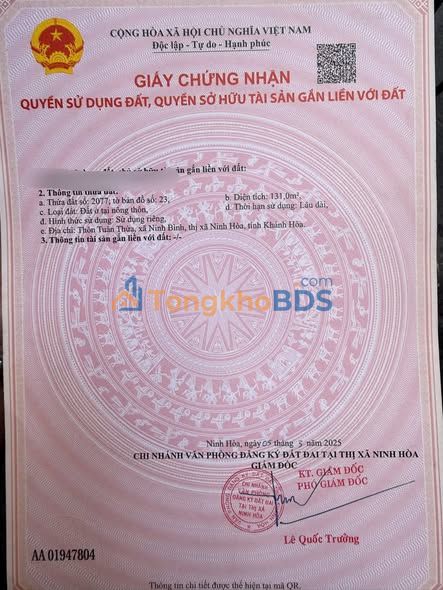 Đất nền Tuân Thừa Ninh Bình 131m² 700-799 triệu - Đất thổ cư 100%