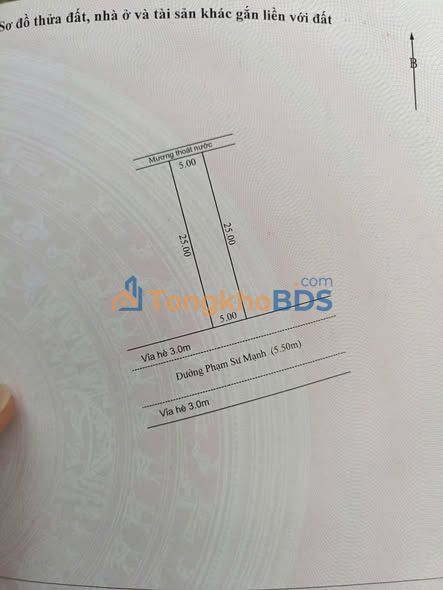 Đất nền 125m² mặt tiền Phạm Sư Mạnh, Đà Nẵng - Vỉa hè rộng, kinh doanh tốt