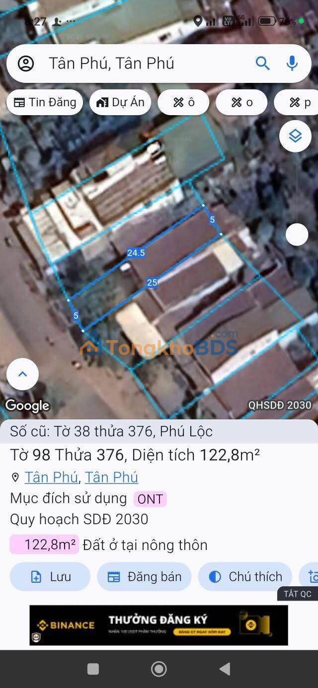 Đất nền Tà Lài Tân Phú 125m² 1.55 tỷ - Sổ đỏ chính chủ