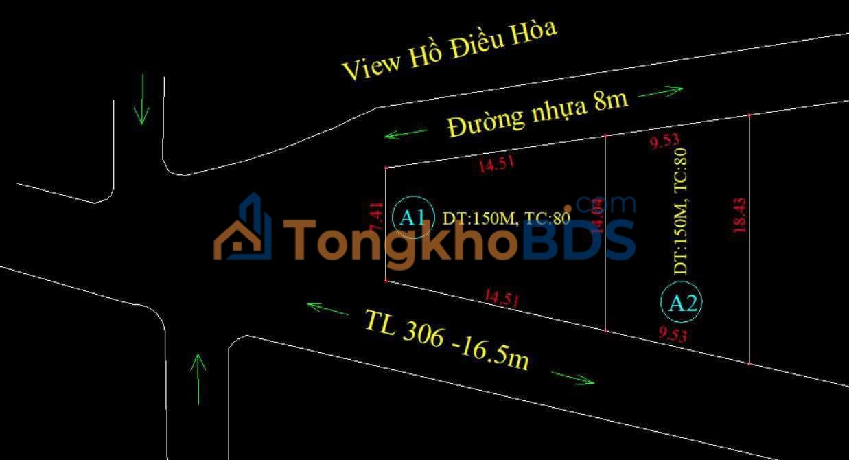 Đất nền Đạo Tú 150m² TL306 view hồ – Sổ đỏ chính chủ