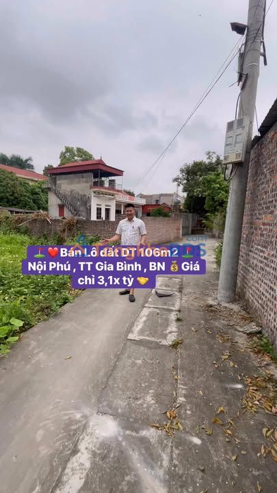 Đất nền Gia Bình Quỳnh Phú 106m² 3.1 tỷ - Sổ đỏ chính chủ