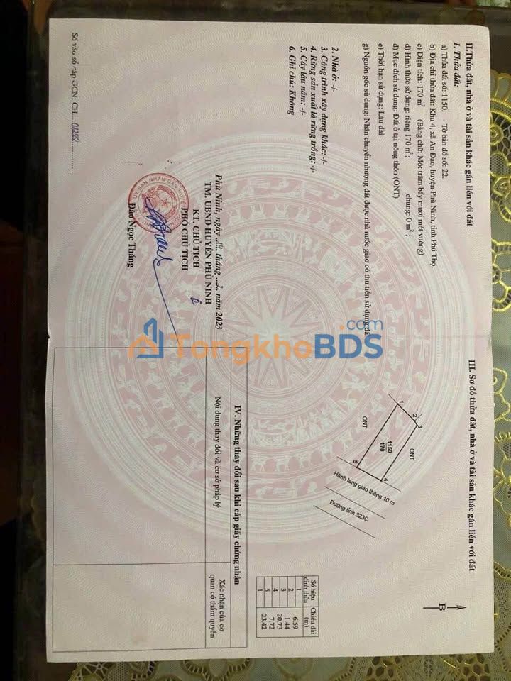 Đất nền An Đạo Phù Ninh 170m² 2 tỷ - Sổ đỏ chính chủ