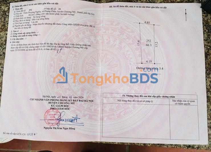 Đất nền Phụng Châu Chương Mỹ 60m² thỏa thuận - Sổ đỏ chính chủ