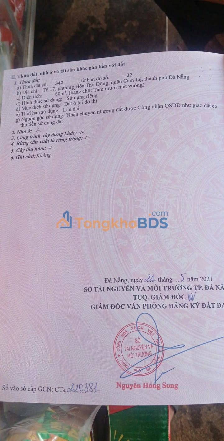 Đất nền Cẩm Lệ Đà Nẵng 80m² giá 3.29 tỷ - Đầu tư dài hạn